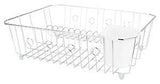 Simple Spaces JI-25C-3L Dish Drainer with Cutlery Basket, 20 lb, 18 in L, 13-1/2 in W, 5-1/2 in H, Steel, Silver, Chrome