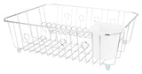 Simple Spaces JI-25C-3L Dish Drainer with Cutlery Basket, 20 lb, 18 in L, 13-1/2 in W, 5-1/2 in H, Steel, Silver, Chrome