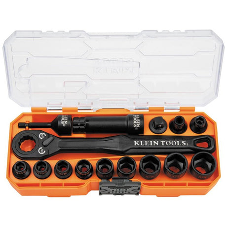 Klein Tools KNECT 65400 Pass-Through Socket Set, Chrome Molybdenum/Chrome Vanadium Steel