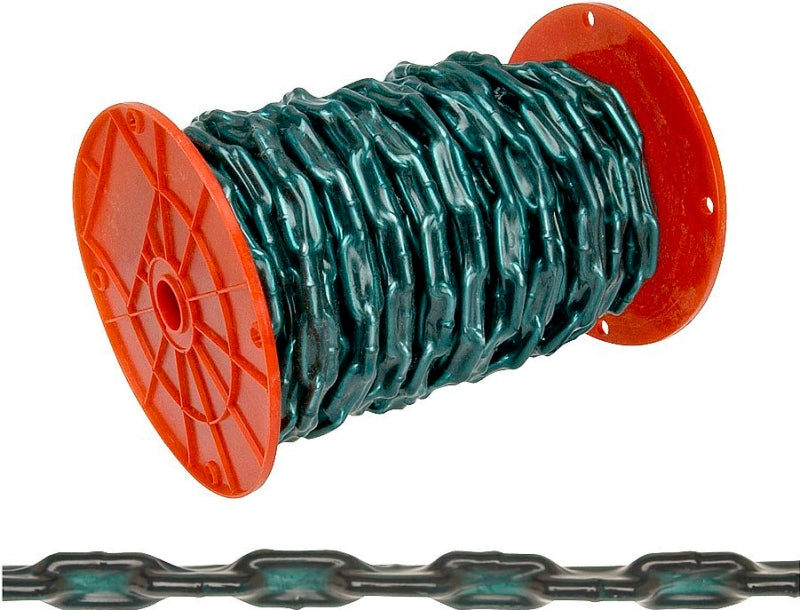 Campbell PS0332027 Straight Link Coil Chain, #2/0, 60 ft L, 520 lb Working Load, Steel, Zinc