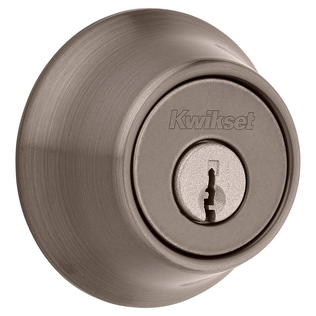 Kwikset 665 Series 665 5 6AL STR KP K3 Deadbolt, 3 Grade, Keyed Key, Zinc, Antique Brass, 2-3/8, 2-3/4 in Backset, Pack of 3