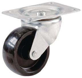 Shepherd Hardware 9394 Swivel Caster, 3 in Dia Wheel, 1-1/4 in W Wheel, Polypropylene Wheel, Black, 210 lb
