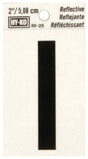 Hy-Ko RV-25 Series RV-25/I Self-Adhesive Reflective Letter, Character: I, 2 in H Character, Black Character, Vinyl, Pack of 10
