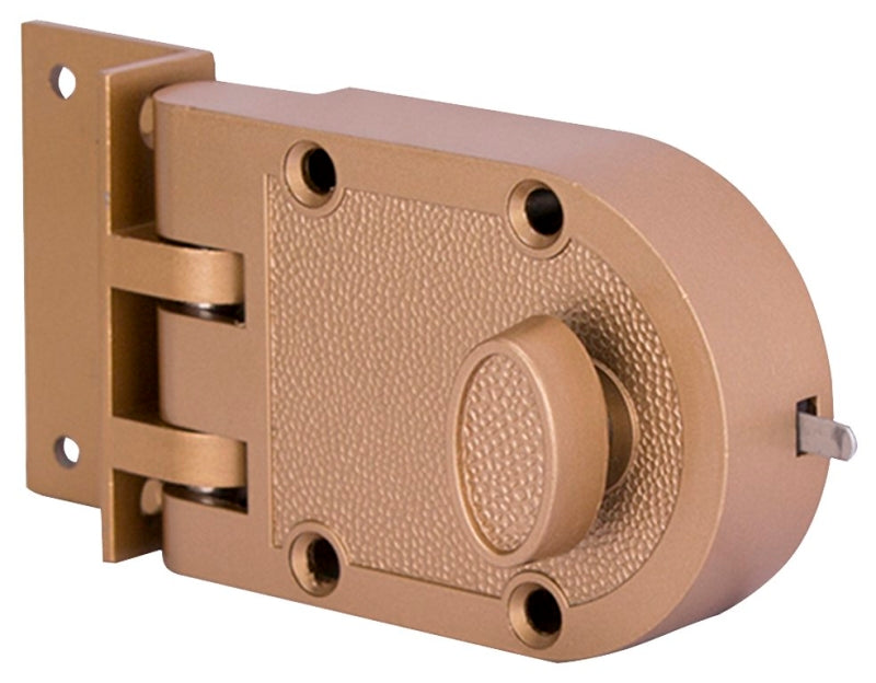 ProSource 6296404-PS Jimmy Proof Lock, Keyed Different Key, Brass, Brass, Kwikset Keyway, 1-2-3/8 in Thick Door