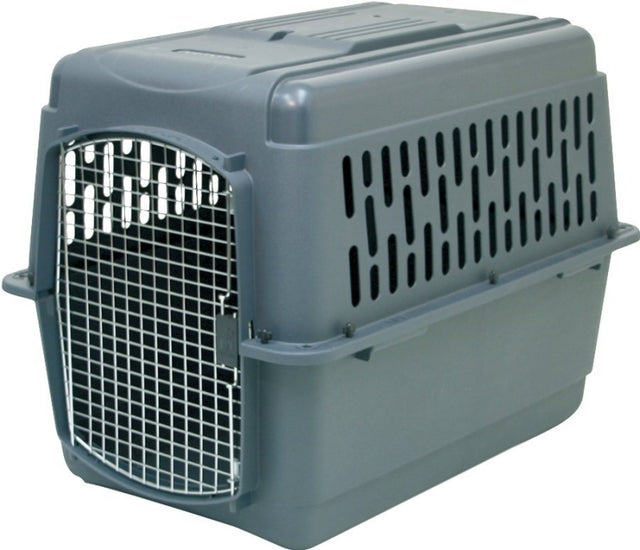 Aspenpet Pet Porter 21182 Pet Carrier, 32 in W, 22-1/2 in D, 24 in H, Plastic, Black/Dark Gray, Chrome-Plated