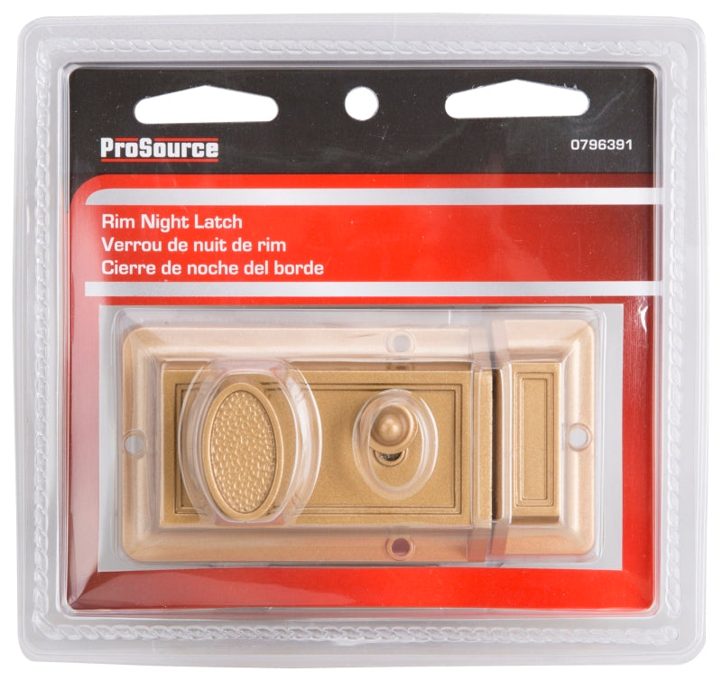 ProSource 6296453-PS Rim Deadbolt, Keyed Different Key, Brass, Brass, Kwikset Keyway, 1-2-3/8 in Thick Door