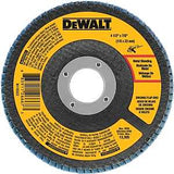 DEWALT DWA8207 Flap Disc, 4-1/2 in Dia, 7/8 in Arbor, Coated, 60 Grit, Medium, Zirconia Abrasive, Fiberglass Backing