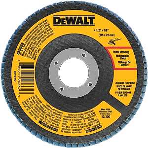 DEWALT DWA8208 Flap Disc, 4-1/2 in Dia, 7/8 in Arbor, Coated, Zirconium Oxide Abrasive, 80 Grit, Medium