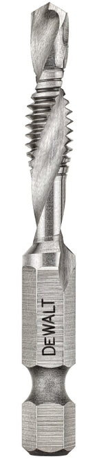 DEWALT IMPACT READY DWADTQTR1420 Tap and Drill Bit, 1/4 in Dia, 1/4-20 Thread, UNC Thread, 3-Flute, Spiral Flute, HSS