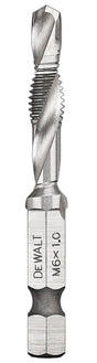 DEWALT IMPACT READY DWADTQTR6MM1 Tap and Drill Bit, 6 mm Dia, M6x1 Thread, Metric Thread, 3-Flute, Spiral Flute, HSS