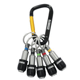 DEWALT DWAFHLDKC5 Keyring Bit Holder Set, 1/4 in Shank, Hex Shank, Metal