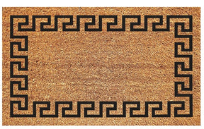 DeCoir 77FLGKY830 Non-Slip Doormat, 18 in L, 30 in W, Rectangular, Greek Key Pattern, Black/Tan