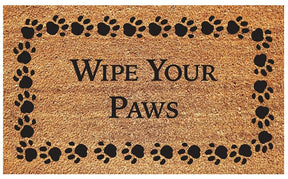 DeCoir 77FLWYP830 Non-Slip Doormat, 18 in L, 30 in W, Rectangular, Coir Surface, Black/Tan