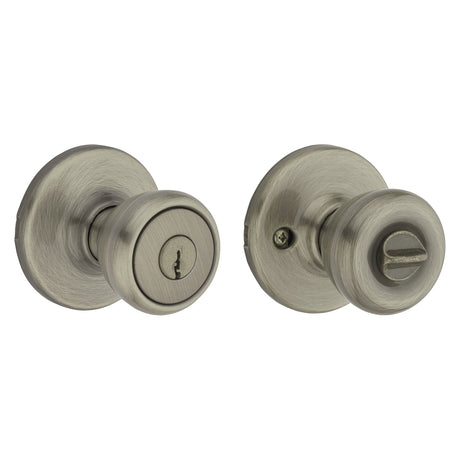 Kwikset 400T 5RCLRCSK3BX Entry Knob, Antique Brass, K3 Keyway, 3 Grade, Pack of 3