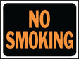 Hy-Ko Hy-Glo Series 3013 Identification Sign, Rectangular, NO SMOKING, Fluorescent Orange Legend, Black Background, Pack of 10