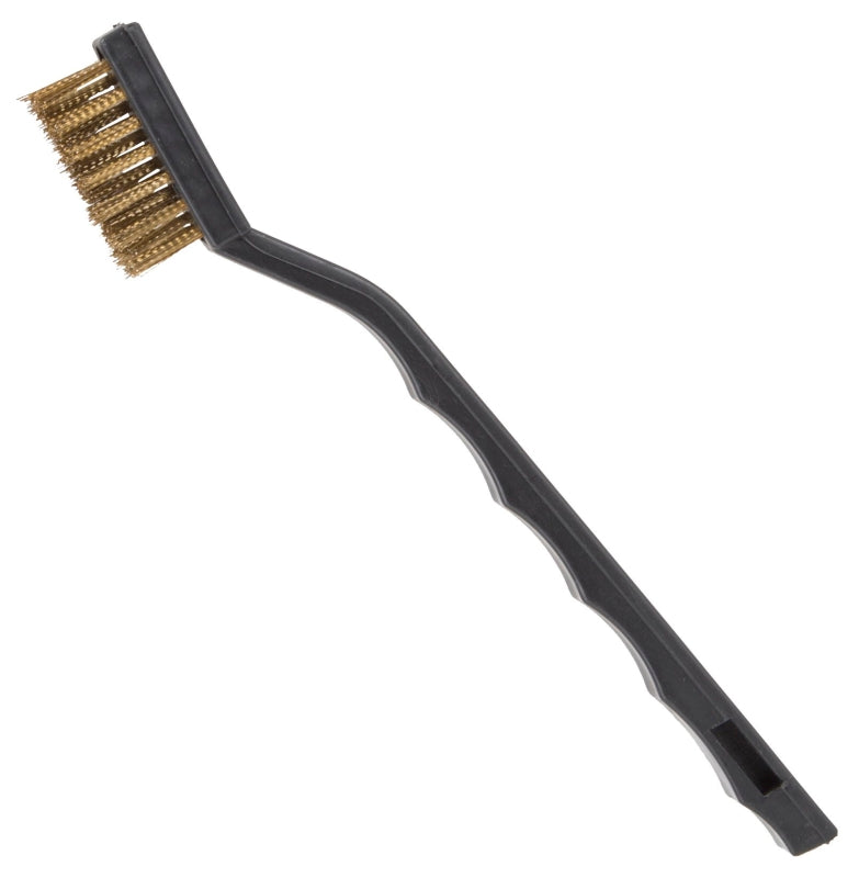 ProSource PB-57130-B3L Wire Brush, 7 in L Brush, 1/2 in W Brush, Brass Bristle, Plastic Handle, 5-1/4 in L Handle
