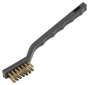 ProSource PB-57130-B3L Wire Brush, 7 in L Brush, 1/2 in W Brush, Brass Bristle, Plastic Handle, 5-1/4 in L Handle