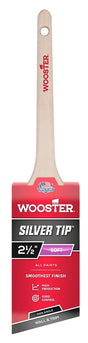 Wooster Silver Tip 5224-2-1/2 Paint Brush, 2-1/2 in W, 2-11/16 in L Bristle, Polyester Bristle, Thin Angular Handle