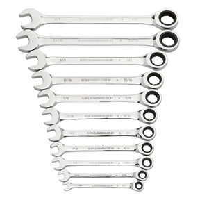 GearWrench 9312 Ratcheting Combination Wrench Set, SAE, 12-Point, Alloy Steel, Chrome