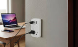 Powerzone ORSUC417 Surge Protector, 15 A, 125 V, 3-USB Port, 2-Outlet, White