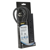 Powerzone ORPBSUFC414 Surge Strip, 6 ft L Cable, Black