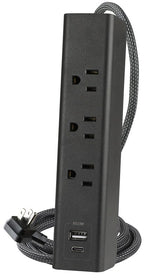 Powerzone ORPBSUFC414 Surge Strip, 6 ft L Cable, Black