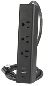 Powerzone ORPBSUFC414 Surge Strip, 6 ft L Cable, Black