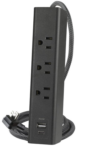Powerzone ORPBSUFC414 Surge Strip, 6 ft L Cable, Black