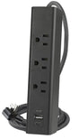 Powerzone ORPBSUFC414 Surge Strip, 6 ft L Cable, Black