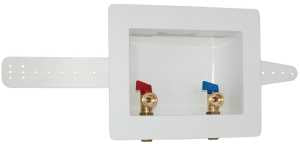 Eastman 60248 Washing Machine Outlet Box, 1/2 in Sweat Connection, 3/4 in MHT Outlet, Brass, White