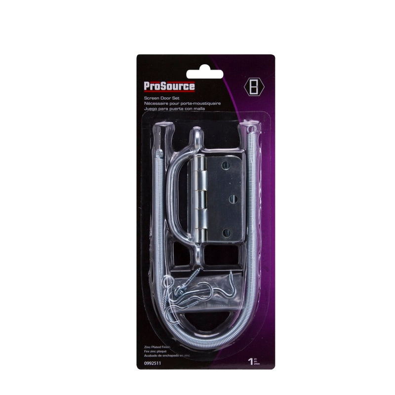 ProSource 41099-U-PS Screen Door Hinge Set, Steel, Sliver, Zinc-Plated, 22 -Piece, For: Wood Screen Doors