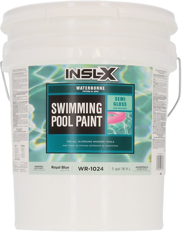 Insl-X WR102409905 Swimming Pool Paint, Acrylic, Semi-Gloss, Royal Blue, 5 gal Can