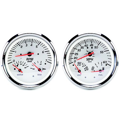 Sierra 21000P White Series Multi-Function Gauge Kit, Mercury / Yamaha