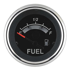 Sierra 67021P Black Sterling Series 2″ Stainless Steel Fuel Gauge & Requires ″F″ Sender Code