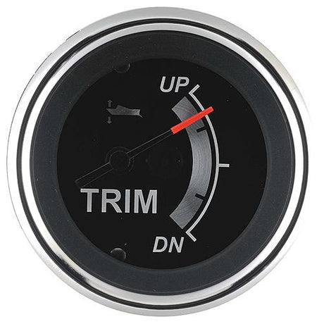 Sierra 67023P Black Sterling Series 2″ Stainless Steel Mariner / Mercury & Yamaha 2001 & Newer Engine Up Down Dial Range Trim Gauge