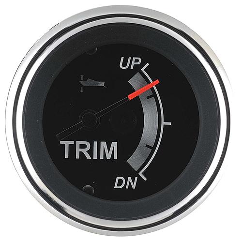 Sierra 67023P Black Sterling Series 2″ Stainless Steel Mariner / Mercury & Yamaha 2001 & Newer Engine Up Down Dial Range Trim Gauge