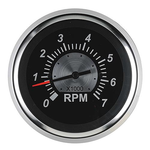Sierra 67363P Black Sterling Series 3″ Stainless Steel Outboard & 4 Stroke Gas Engine 0-7000 RPM Dial Range Tachometer with Outboard Alternator or Coil Sender Code