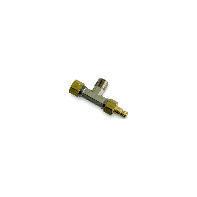 Dometic HF5520 Hydraulic Fitting Horizontal Bleeder Tees - Aluminum / Brass - 3/8″ Tube - 2/Kit