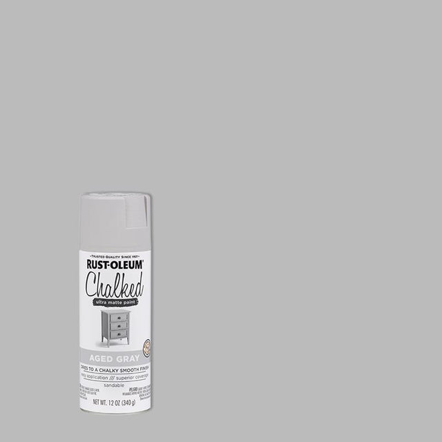 Rust-Oleum Chalked Ultra Matte Aged Gray Oil-Based Acrylic Sprayable Chalk Paint 12 oz