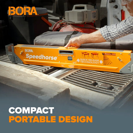 Bora Portamate Speedhorse Series PM-4500 Sawhorse, 1500 lb, 3-1/4 in W, 30 in H, Steel, Orange