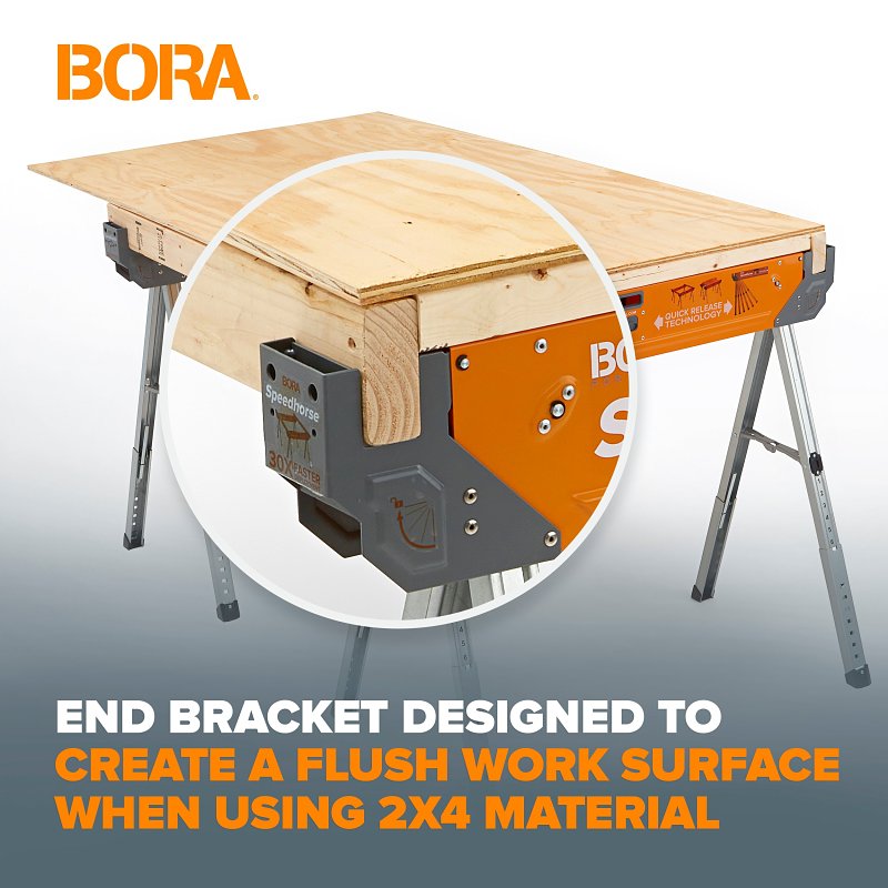 Bora Portamate Speedhorse PM-4550 Adjustable Sawhorse, 1500 lb, 30 to 36 in H, Steel, Orange