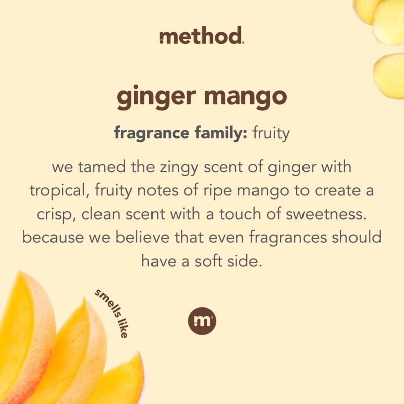 Method Ginger Mango Scent Dryer Sheets Sheets 80 pk, Pack of 6