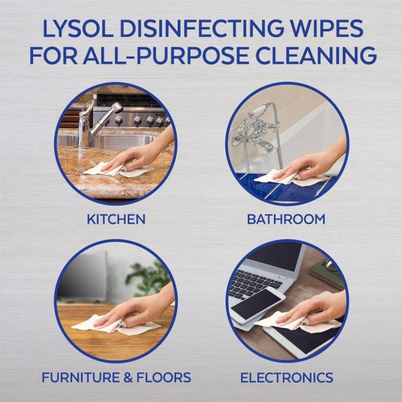 Lysol Dual Action Fiber Weave Antibacterial Wipes 75 pk, Pack of 6