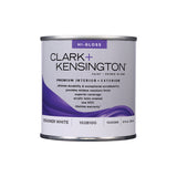 Clark+Kensington High-Gloss Designer White Premium Paint Exterior and Interior 1/2 pt, Pack of 6