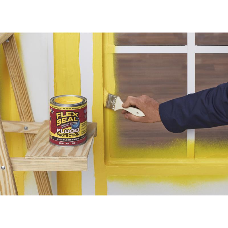 Flex Seal Family of Products Flood Protection Yellow Liquid Rubber Sealant Coating 28 oz, Pack of 4