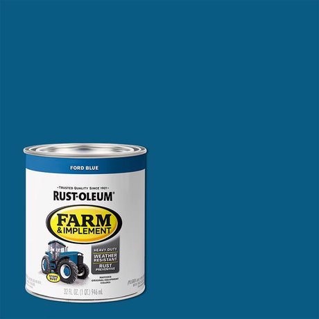Rust-Oleum Indoor and Outdoor Gloss Ford Blue Oil-Based Oil Modified Alkyd Farm & Implement 1 qt, Pack of 2