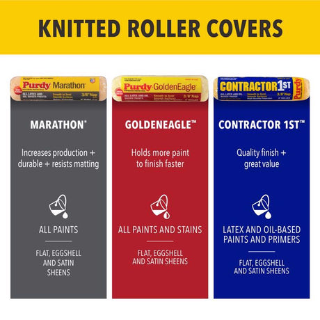 Purdy Colossus Polyamide Fabric 9 in. W X 1/2 in. Regular Paint Roller Cover 3 pk