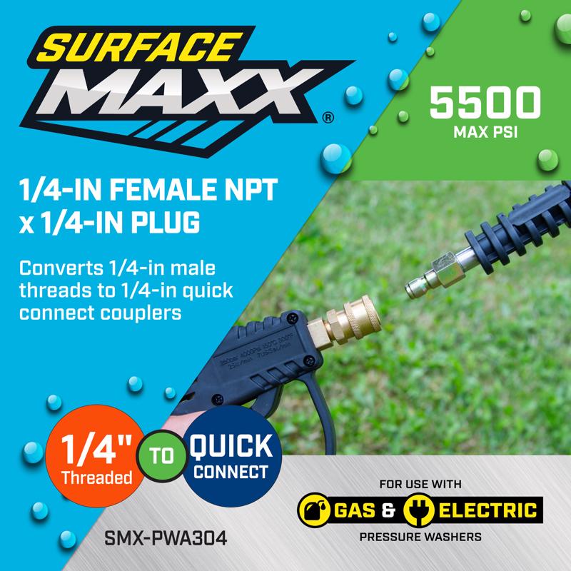 SurfaceMaxx 1/4-in Female NPT x 1/4-in Quick Connect Plug 5500 psi