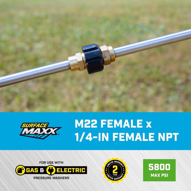 SurfaceMaxx M22 Female x 1/4-in Female NPT Screw Coupling 5800 psi