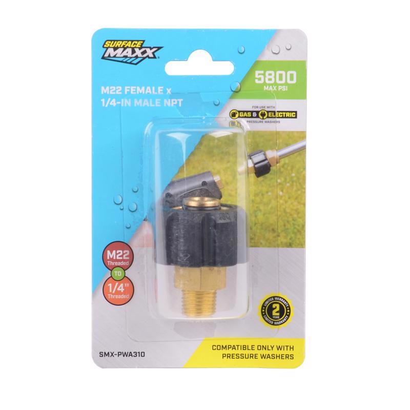 SurfaceMaxx M22 Female x 1/4-in Male NPT Screw Nipple 5800 psi